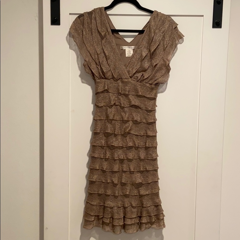Studio M Tan Tiered Dress